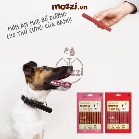  Snack cho chó Thịt Gà Cá Hồi Que Bowwow 