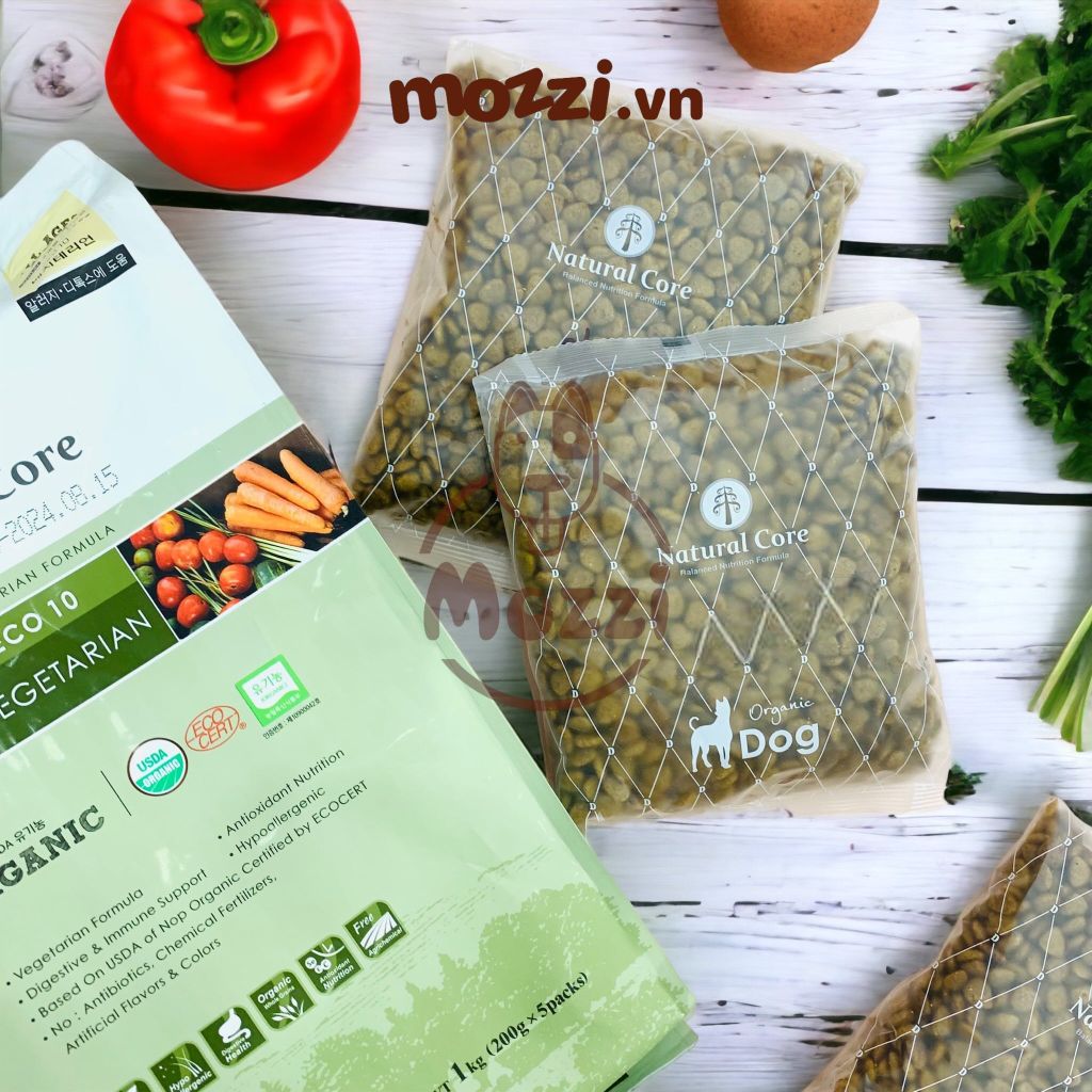 Thức ăn hạt hữu cơ Natural Core Vegetarian hạt chay rau củ cho chó [1kg - 6kg]