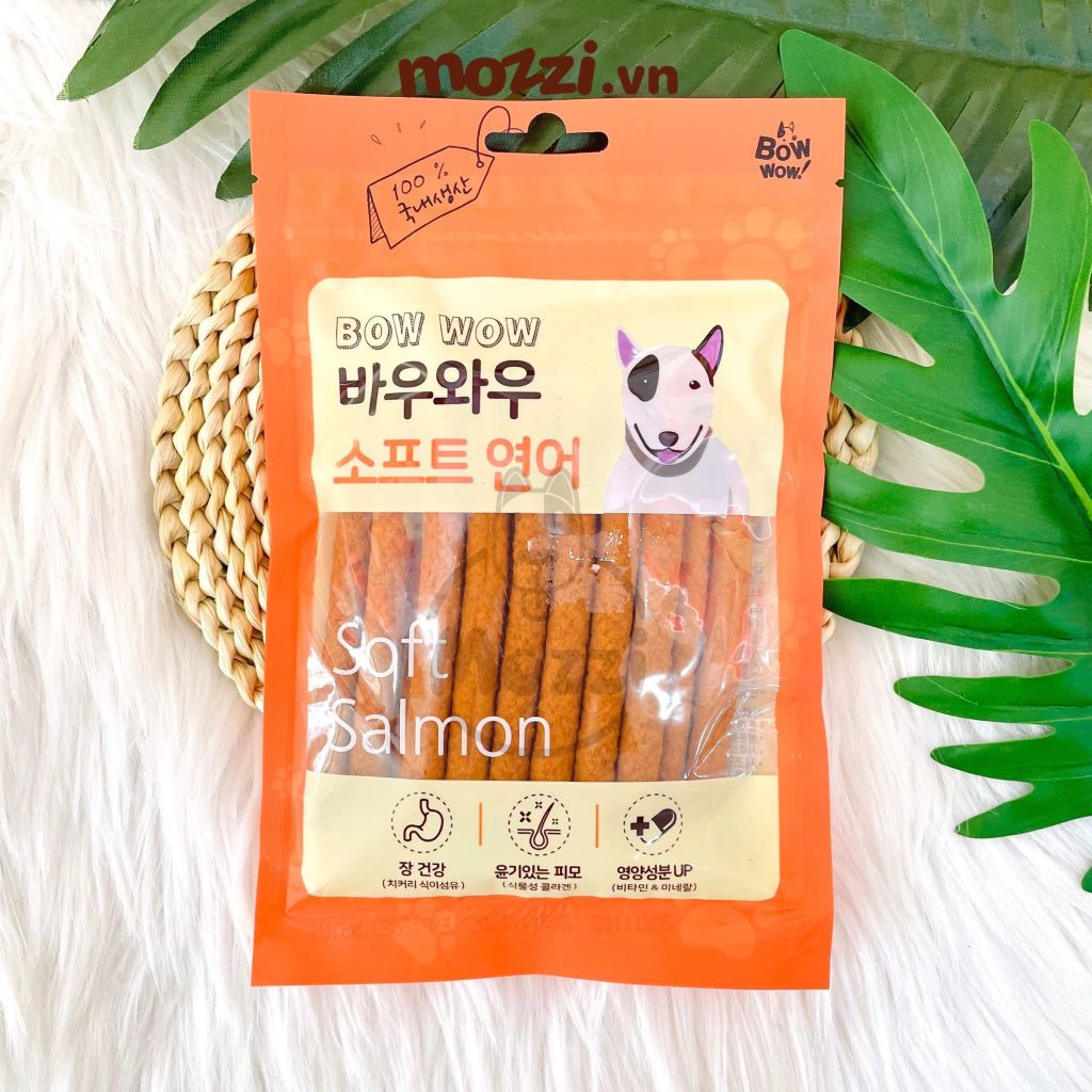 Snack cho chó Thịt Gà Cá Hồi Que Bowwow