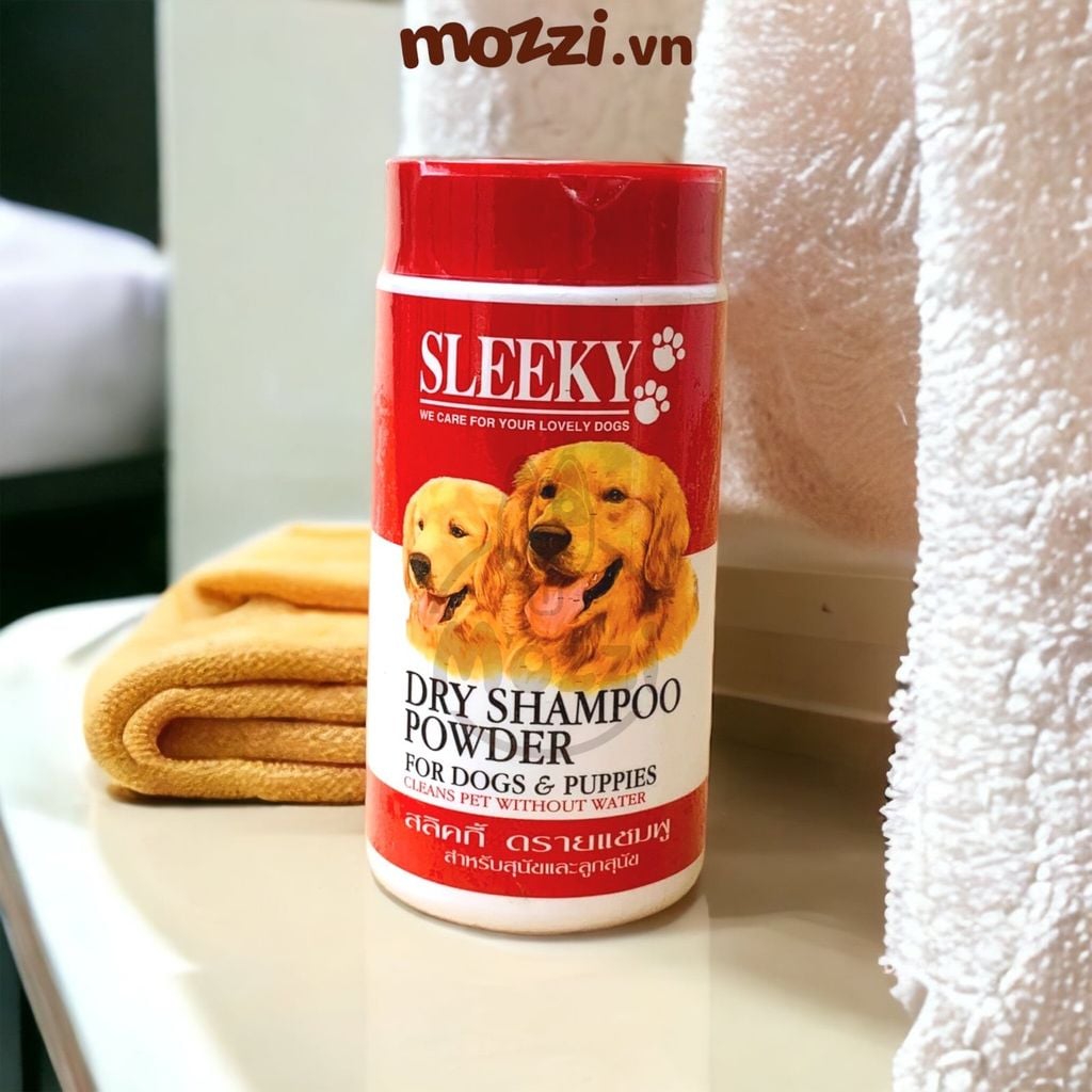 Tắm khô Sleeky Phấn dạng bột phấn cho chó mèo