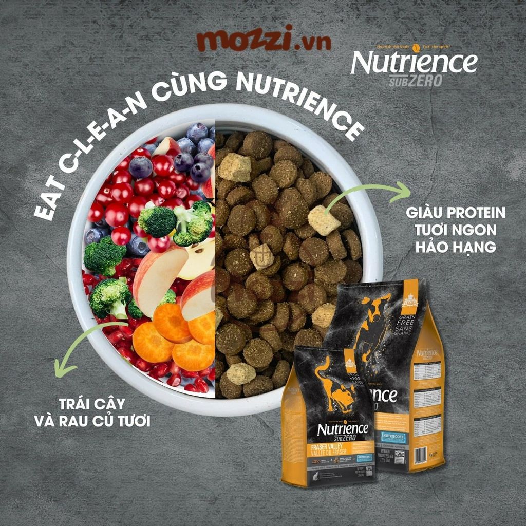 Thức ăn hạt Nutrience Subzero vị gà tây cá biển và rau củ cho chó mèo [0.5kg - 1.8kg - 5kg]