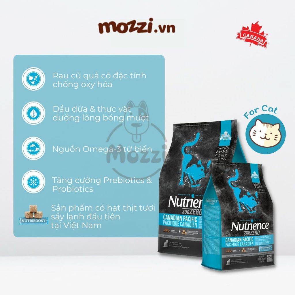 Thức ăn hạt Nutrience Subzero vị gà tây cá biển và rau củ cho chó mèo [0.5kg - 1.8kg - 5kg]