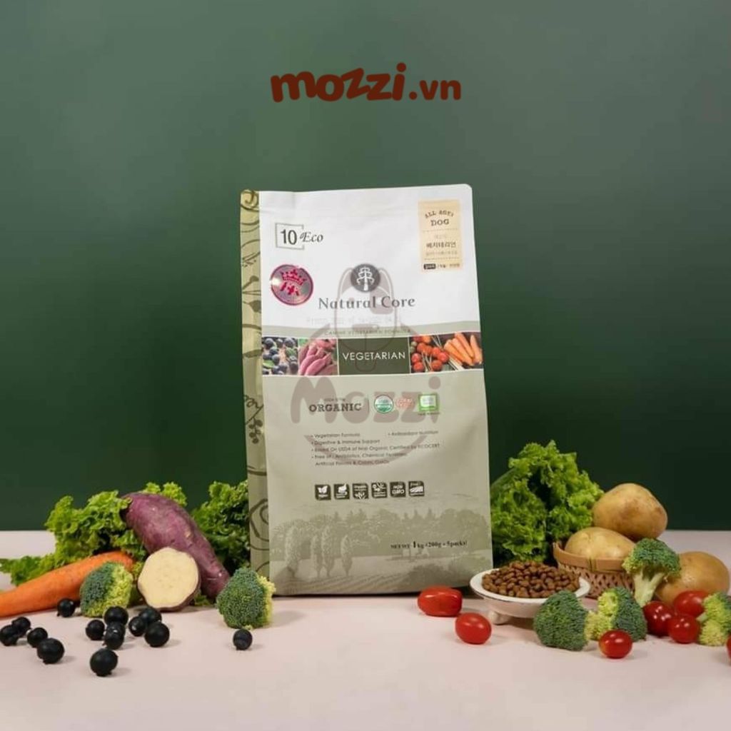 Thức ăn hạt hữu cơ Natural Core Vegetarian hạt chay rau củ cho chó [1kg - 6kg]