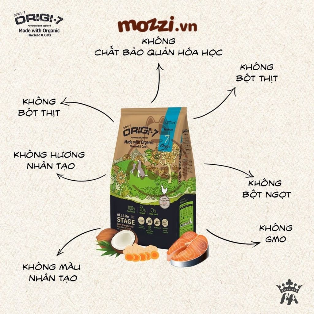 Thức ăn hạt mềm hữu cơ Origi-7 cho chó [200g - 1.2kg - 2kg - 6kg]