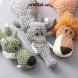  Đồ chơi Thú bông âm thanh nằm dài 2 lớp cho chó mèo 