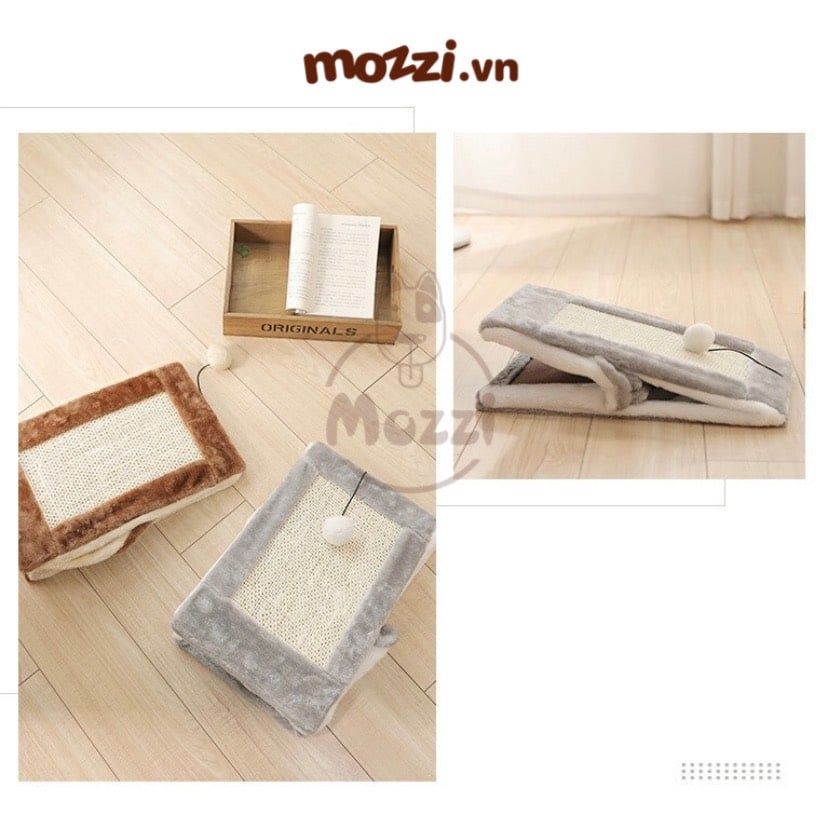 Nhà mèo cào móng tam giác gấp gọn cho mèo