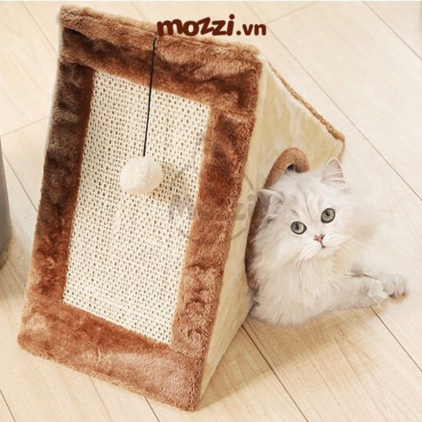 Nhà mèo cào móng tam giác gấp gọn cho mèo