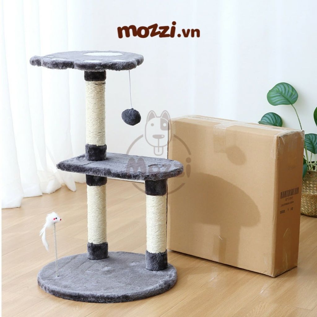 Cat Tree Trụ mèo cào móng 2 tầng hình bàn chân