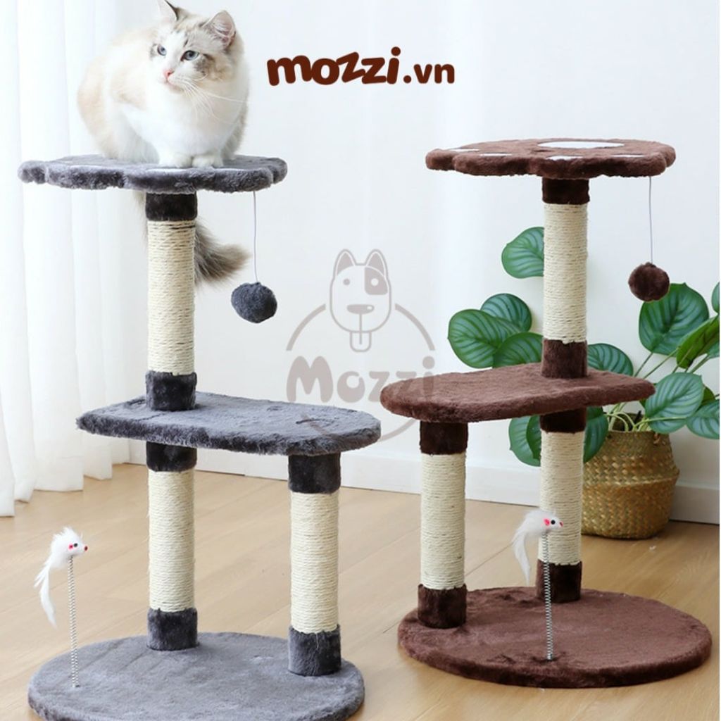 Cat Tree Trụ mèo cào móng 2 tầng hình bàn chân