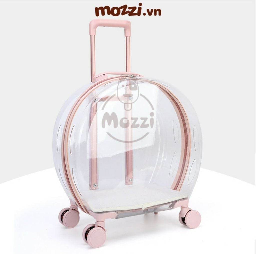Vali kéo đựng chó mèo trong suốt lớn hình oval