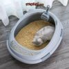 Khay cát vệ sinh cho mèo có bàn đạp chân nhám hình tai mèo