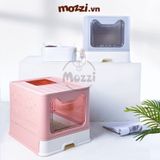  Khay cát vệ sinh cho mèo Nhà khép kín lớn hình tai mèo dễ thương 