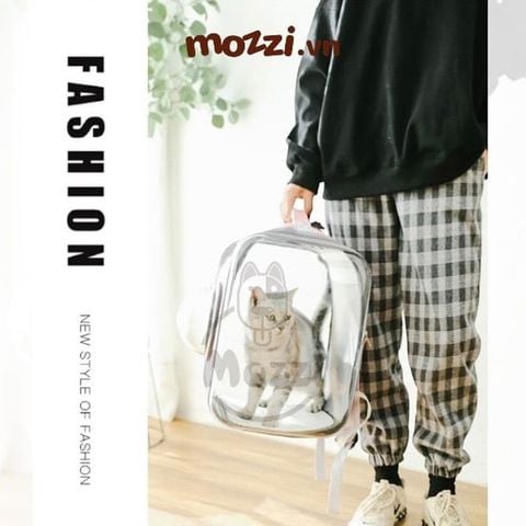  Balo Túi đựng chó mèo Phi hành gia vuông trong suốt lớn 34x30x40cm - Ba lô 