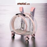  Vali kéo hình bàn chân trong suốt 43x26x40cm cho chó mèo 