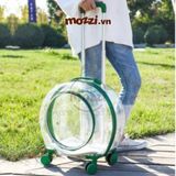  Vali kéo hình bàn chân trong suốt 43x26x40cm cho chó mèo 