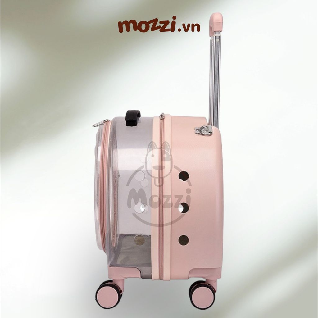 Vali kéo hình bàn chân trong suốt 43x26x40cm cho chó mèo