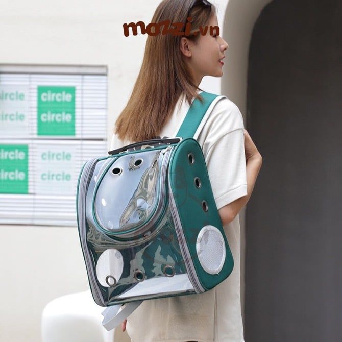 Balo Túi đựng chó mèo Trong suốt mặt kính dẻo 31x21x40cm - Ba lô