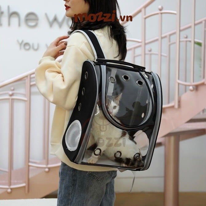 Balo Túi đựng chó mèo Trong suốt mặt kính dẻo 31x21x40cm - Ba lô