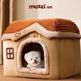  Nhà Nệm cho chó mèo Lâu đài gấu nâu bông mềm 