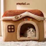  Nhà Nệm cho chó mèo Lâu đài gấu nâu bông mềm 