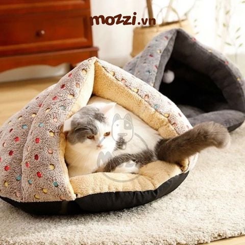  Nhà Nệm cho chó mèo Elite bông mềm hình chóp 57x50x45cm 