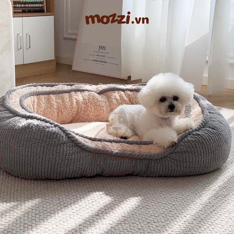 Nệm Thảm cho chó mèo bông mềm mịn 2 viền
