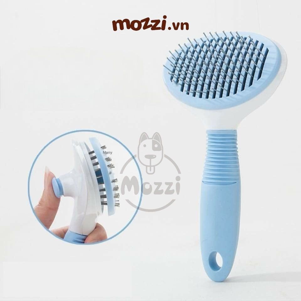 Lược chải lông chó mèo massage có nút bấm tự loại bỏ lông cao cấp