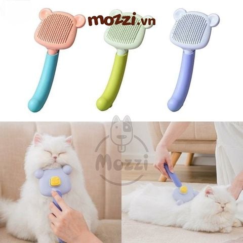  Lược chải lông chó mèo massage có nút bấm tự loại bỏ lông cao cấp 