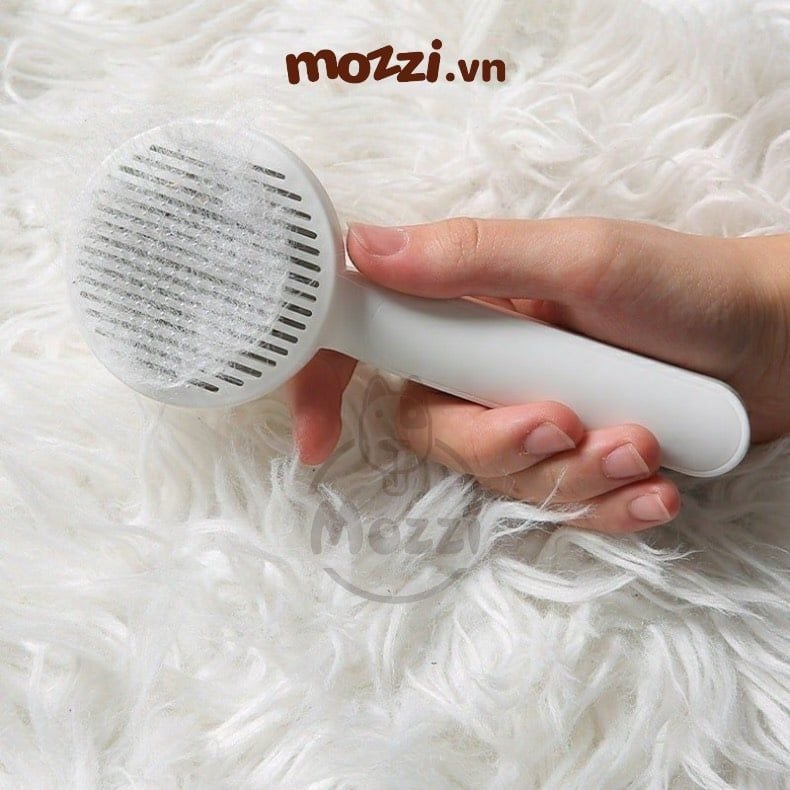 Lược chải lông chó mèo massage hình mèo có nút bấm tự loại bỏ lông