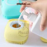  Bàn chải tắm vuông gai mềm tạo bọt đựng xà phòng cho chó mèo nhỏ 