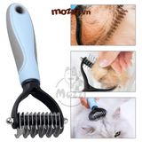  Lược chải lông chó mèo có lưỡi răng cưa 2 mặt cắt búi lông và gom lông rụng 