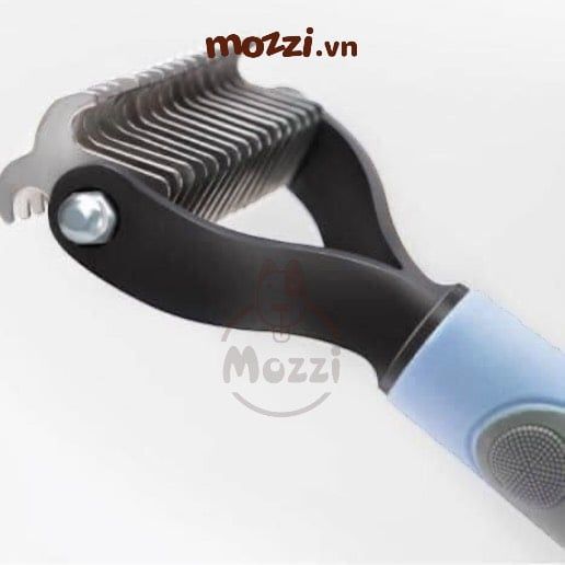 Lược chải lông chó mèo có lưỡi răng cưa 2 mặt cắt búi lông và gom lông rụng