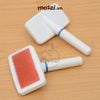 Lược chải lông chó mèo cán nhựa đầu bọc cao su mềm