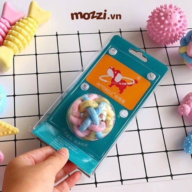 Đồ chơi Vòng cao su cuộn phát sáng 6cm cho chó mèo