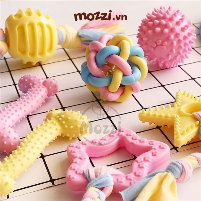 Đồ chơi Vòng cao su cuộn phát sáng 6cm cho chó mèo