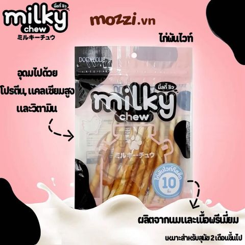  Snack cho chó Gà bọc xương sữa dê mềm Milky Chew Thái Lan 