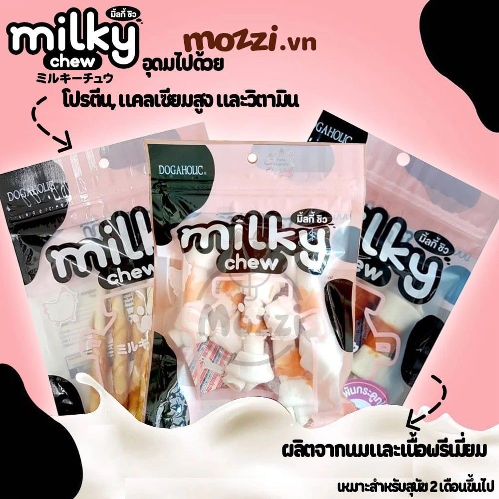 Snack cho chó Gà bọc xương sữa dê mềm Milky Chew Thái Lan