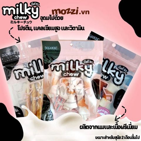  Snack cho chó Gà bọc xương sữa dê mềm Milky Chew Thái Lan 