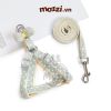 DoHa Dây dắt yếm ngực gắn nơ cotton cho chó mèo