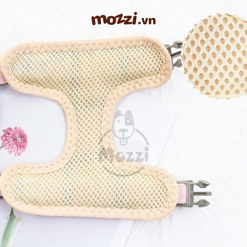 Dây dắt yếm ngực gắn ba lô mặt gấu cho chó mèo