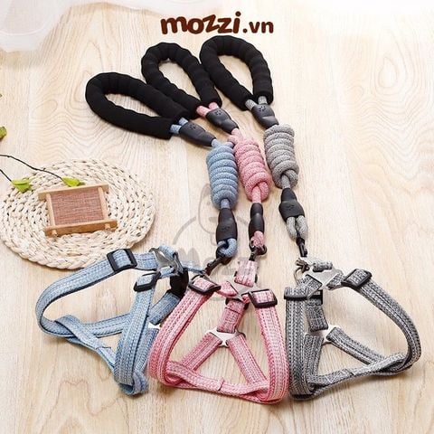  Dây dắt yếm ngực có tay cầm MoeMoe cho chó mèo 