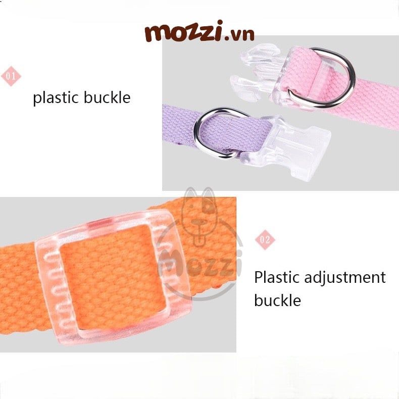 Set dây dắt kèm vòng cổ 7 màu cho chó