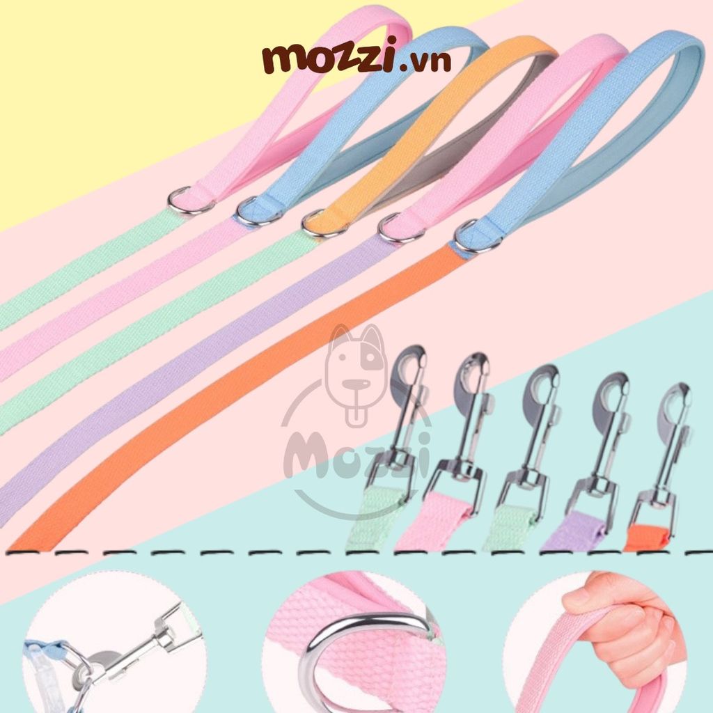 Set dây dắt kèm vòng cổ 7 màu cho chó