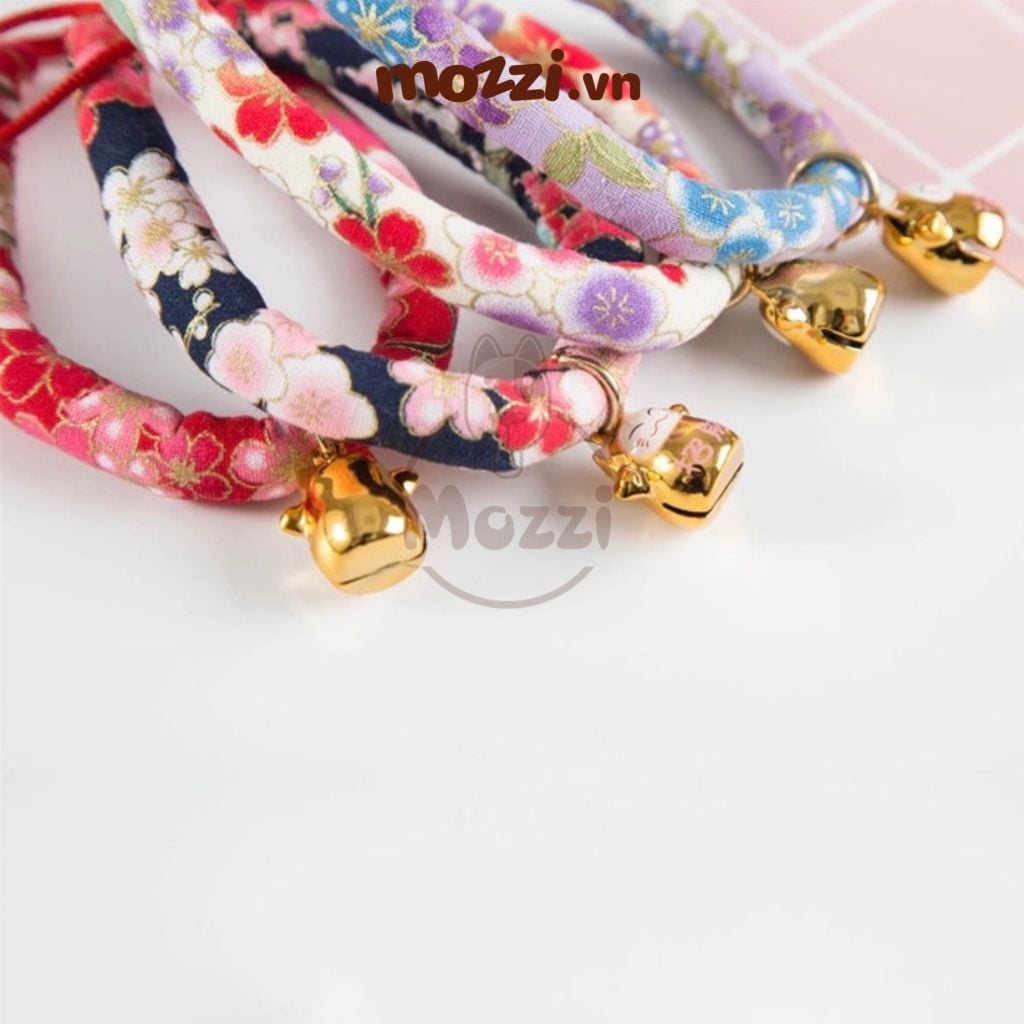 Vòng cổ handmade Nhật Bản kèm chuông cho chó mèo