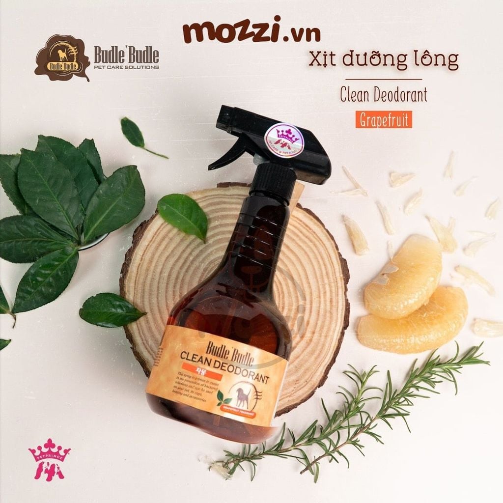 Xịt khử mùi dưỡng lông Budle’Budle hương thảo mộc Chai 530ml cho chó mèo