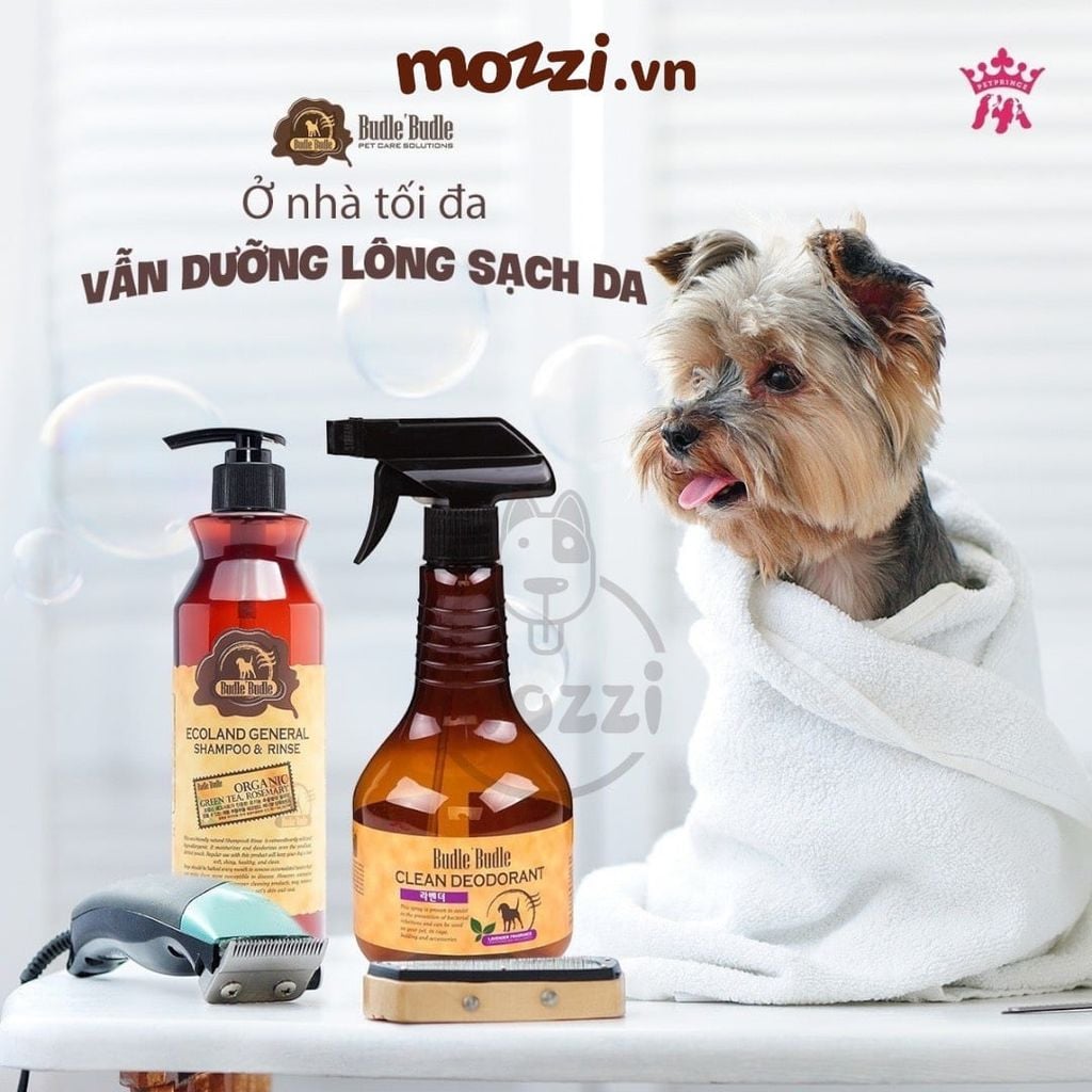 Xịt khử mùi dưỡng lông Budle’Budle hương thảo mộc Chai 530ml cho chó mèo