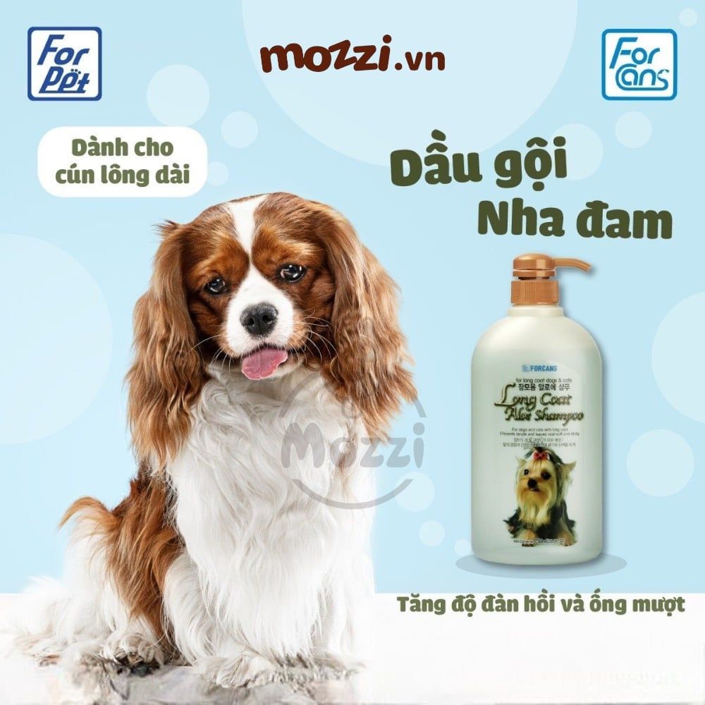 Sữa tắm Forcans Hàn Quốc Nha đam Chai 750ml cho chó lông ngắn, lông dài, chó con nhạy cảm