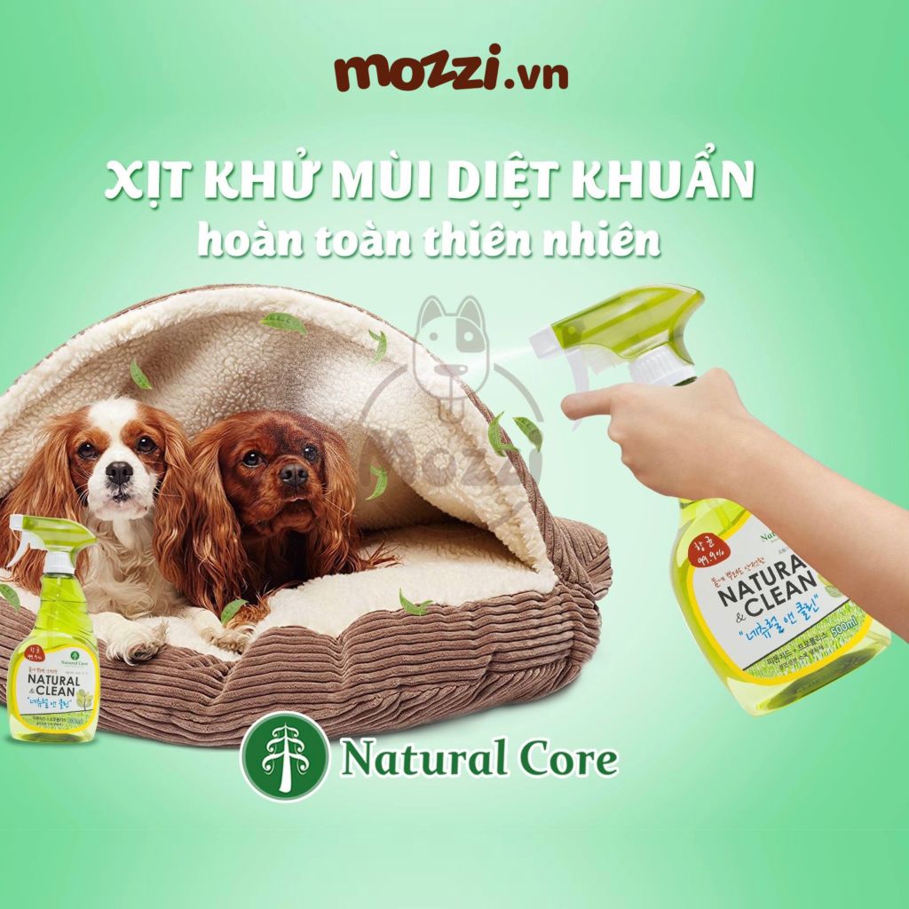 Xịt khử mùi Natural & Clean diệt khuẩn khu vực Natural Core cho chó mèo