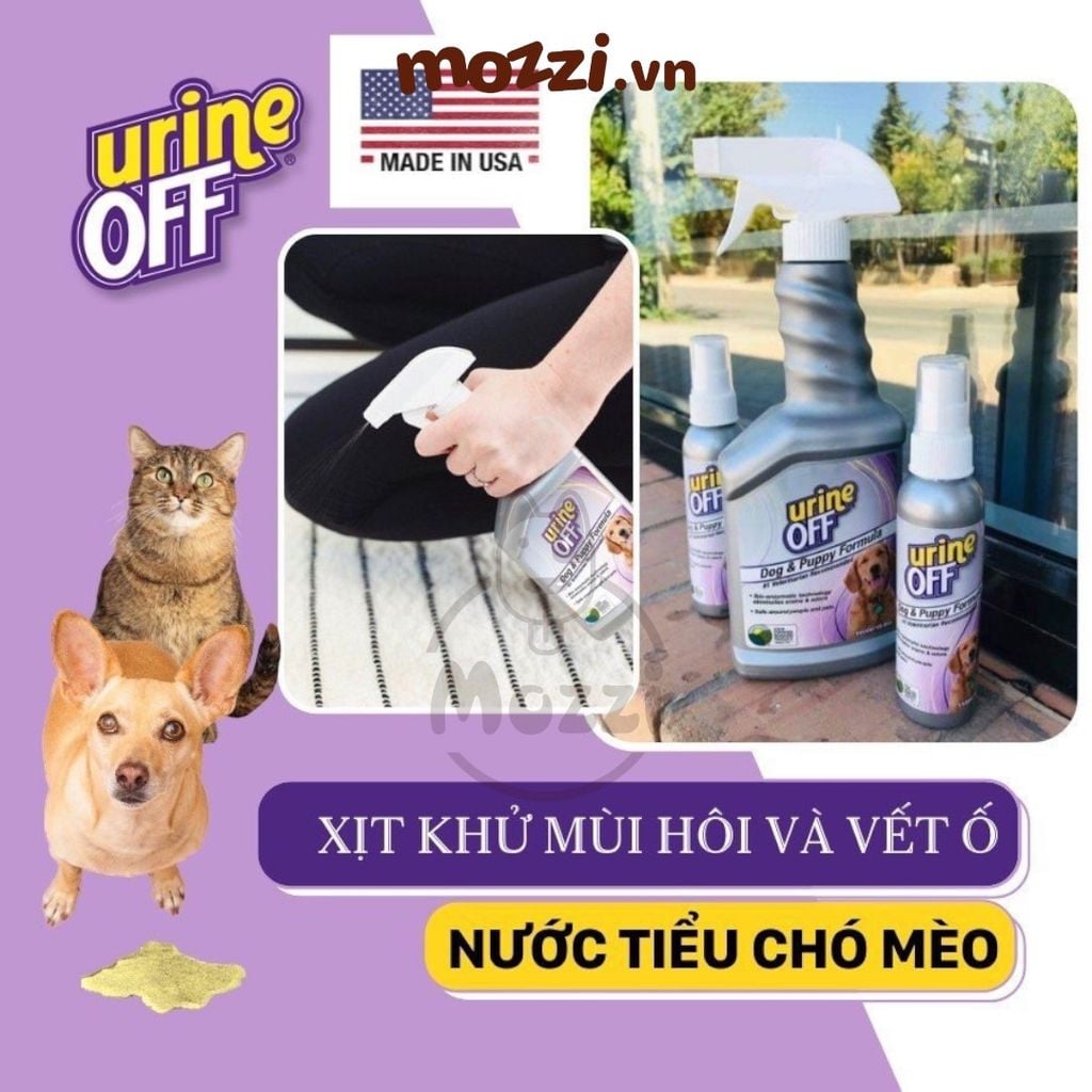 Urine Off Xịt khử mùi và khử ố nước tiểu chó mèo