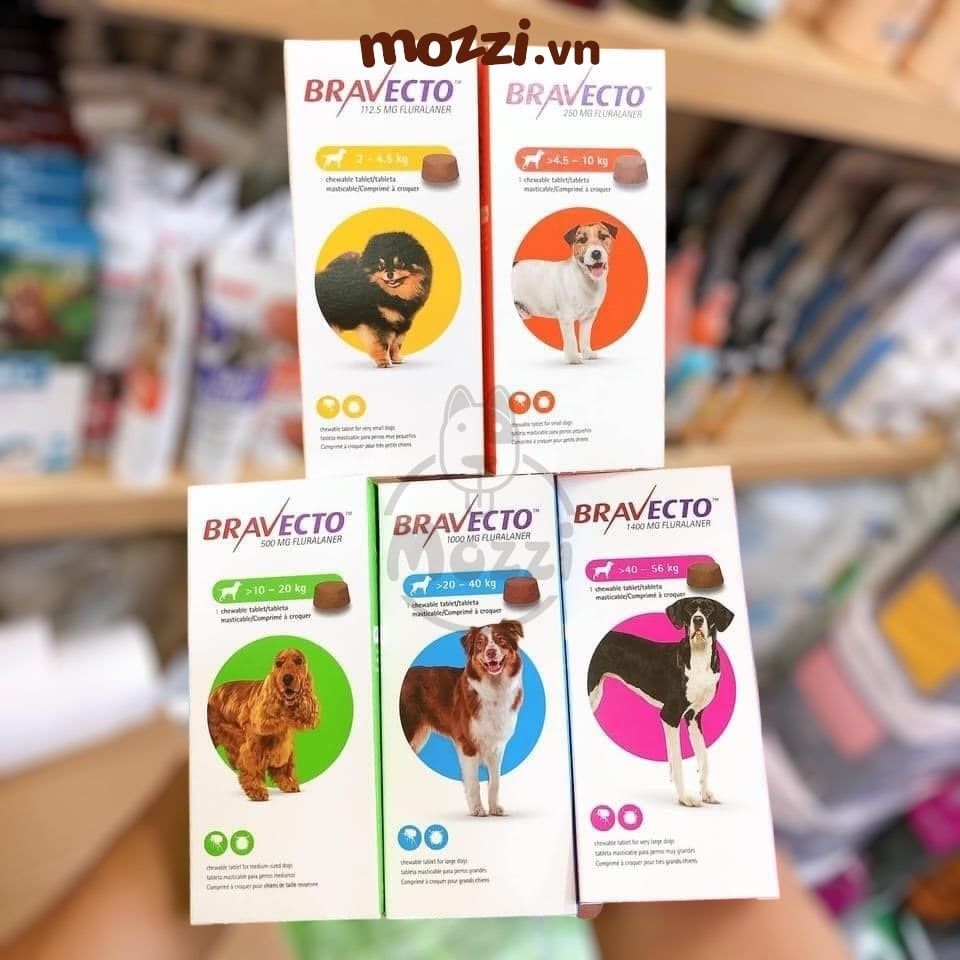Viên nhai ve rận bọ chét và viêm da Bravecto cho chó mèo